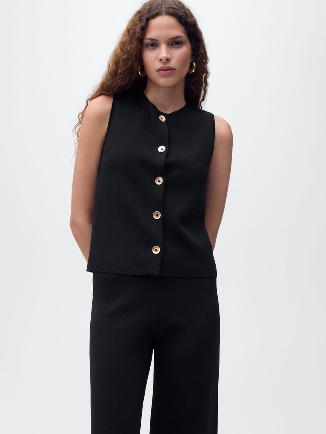 MANGO Fine Knit Gilet Vest Top