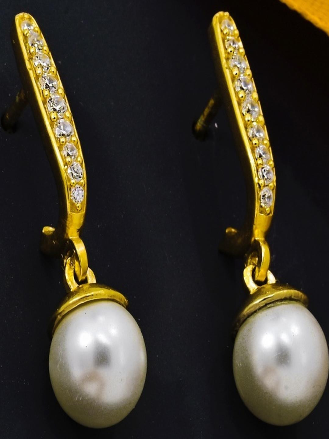 Vinayak Jewellers 925 Sterling Silver The Pearl Drop Zirconia Silver Danglings