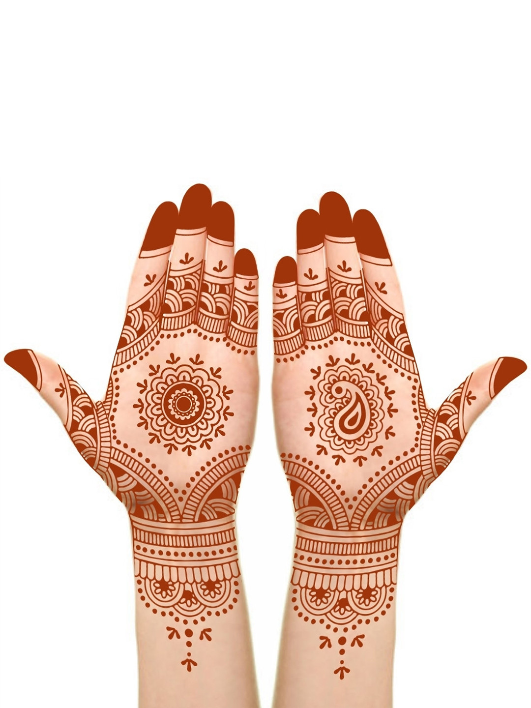 VOORKOMS Set Of 2 Flower Mandala Mehndi Temporary Body Tattoos