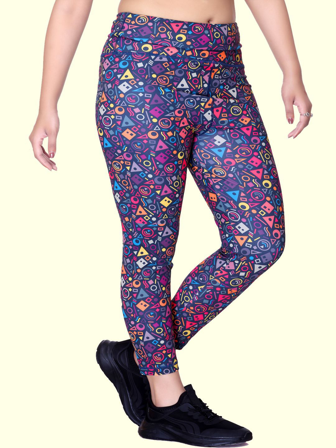 aarbee Women Printed All Weather High Rise Ankle Length Printed Gym Tights