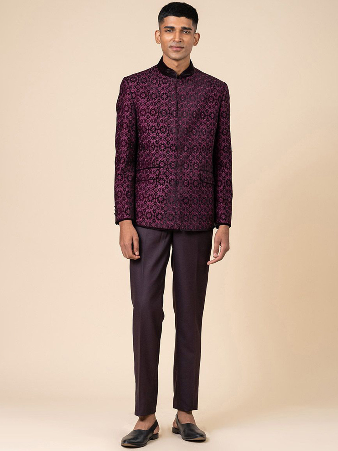 Tasva Embroidered Velvet Jodhpuri Bandhgala Blazer