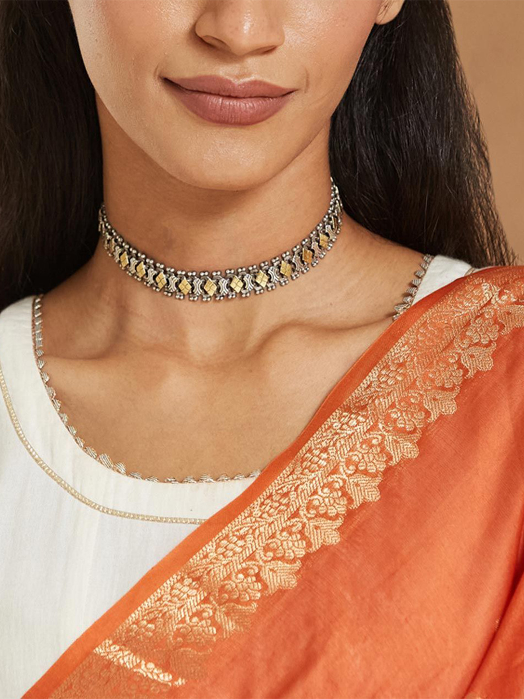 Fabindia Silver Choker Necklace