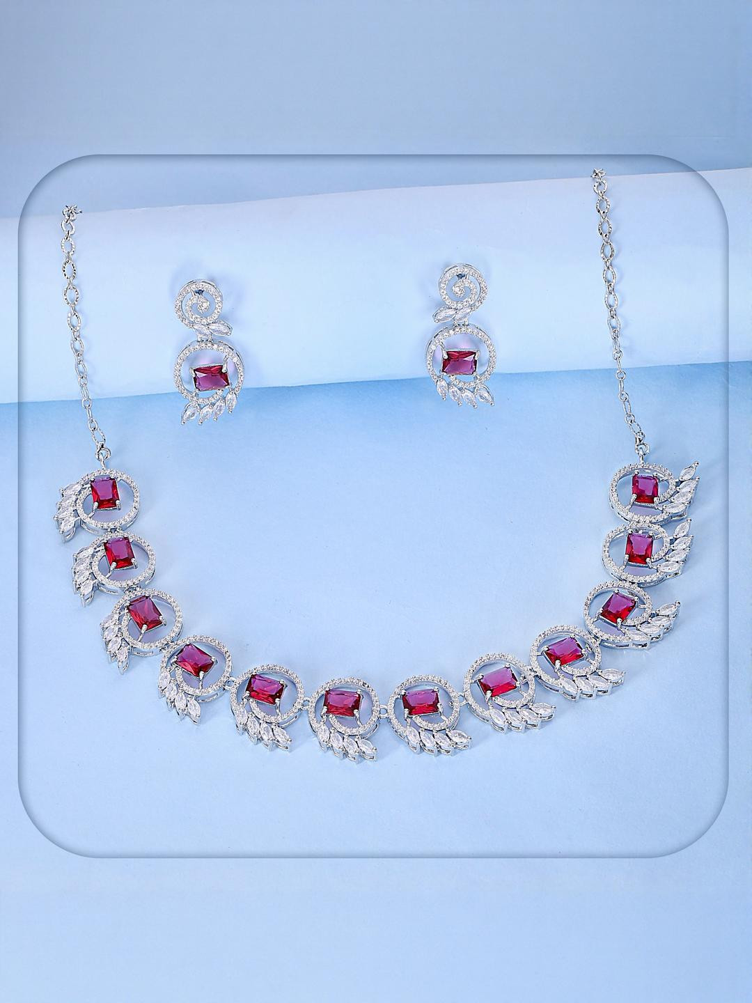 MANKAIROOP Maroon Jewellery Set