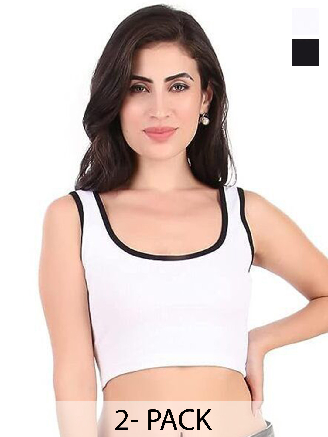 MIXFIT Women Pack Of 2 Tank Crop Cotton Top