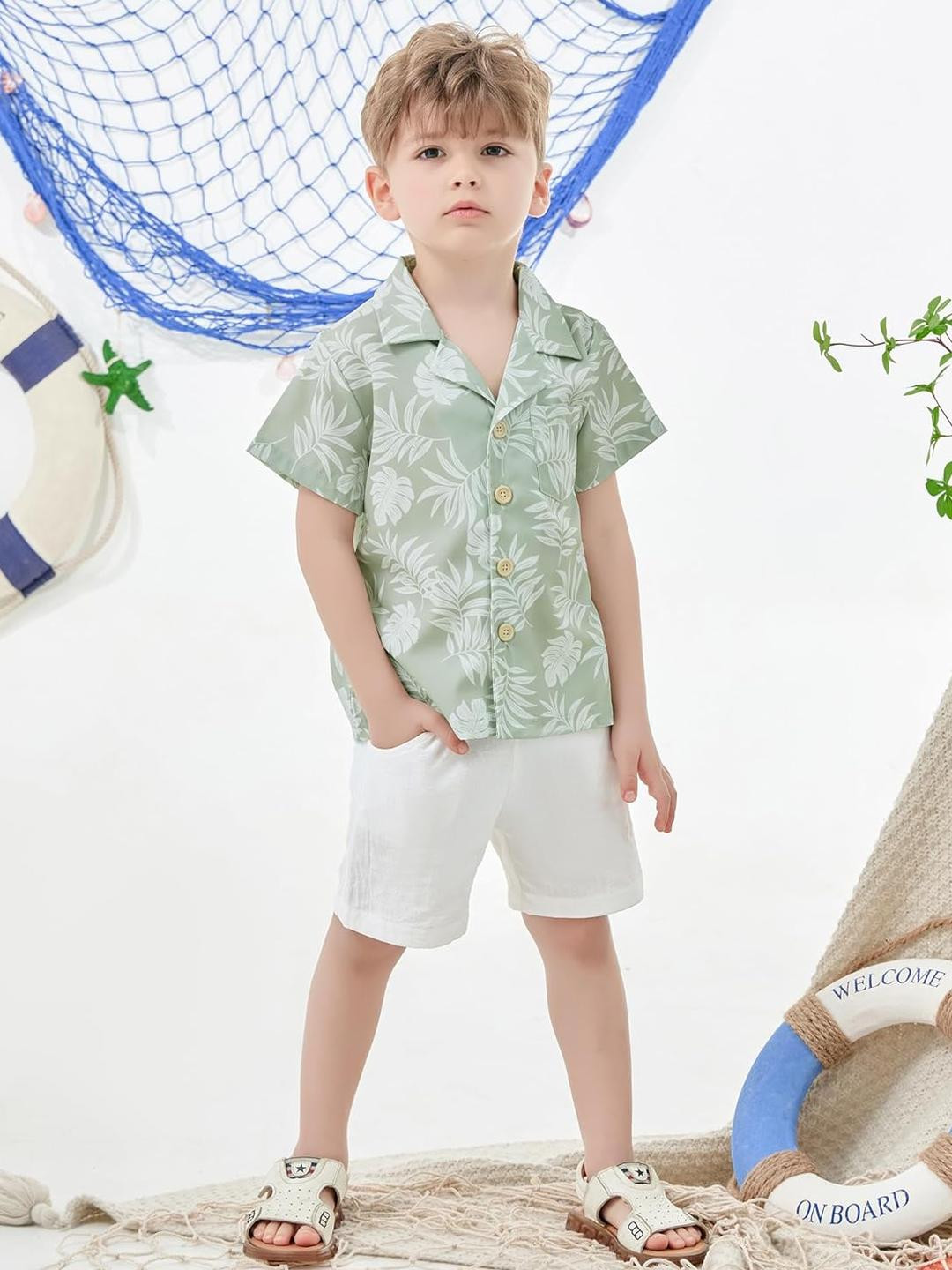 IRSIA Boys Linen Clothing Set