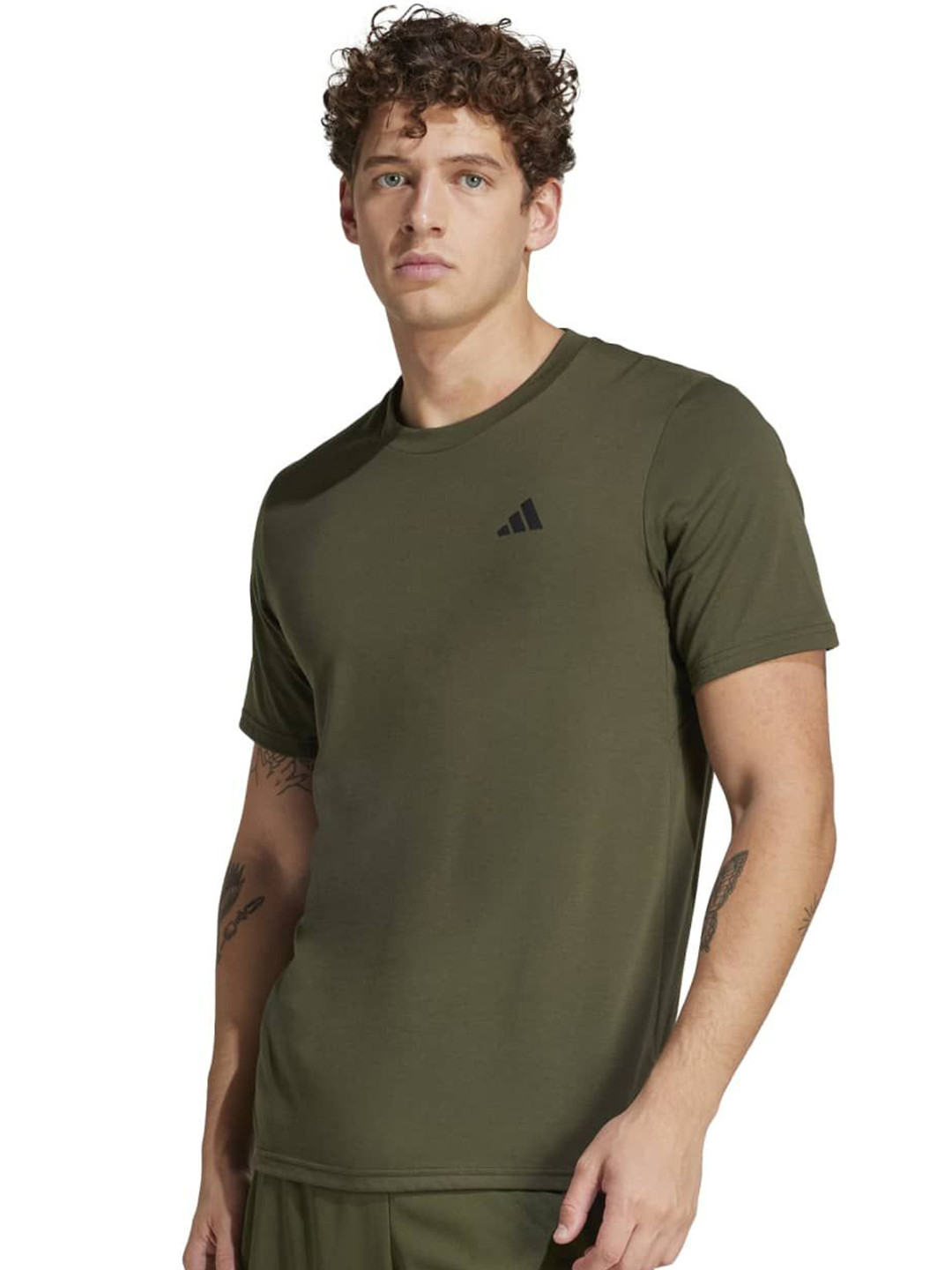 ADIDAS TR-ES FR T Men Solid Round Neck T-shirt