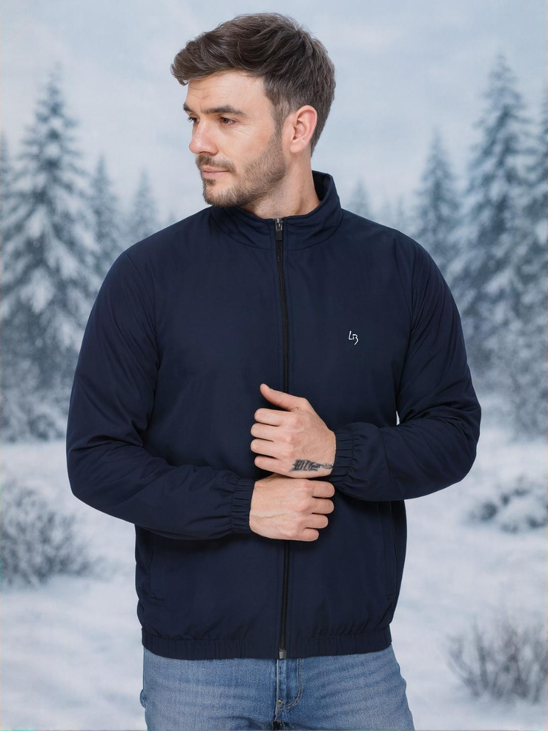 LEE BONEE Men navy blue Nylon Windcheater Outdoor Sporty Jacket