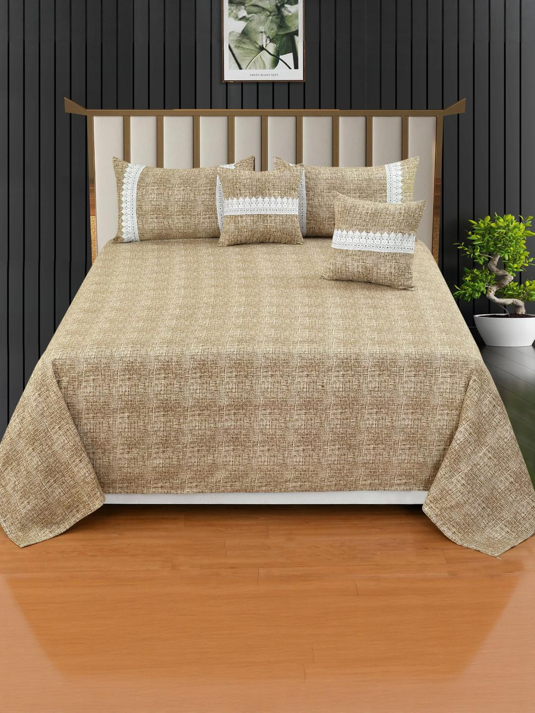 HIDECOR Cream 210 TC Microfiber Superfine King Bedsheets