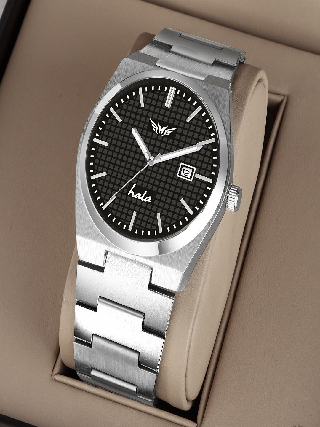 Hala Men Dial & Stainless Steel Straps Analogue Multi Function Watch Hala-3238-Black