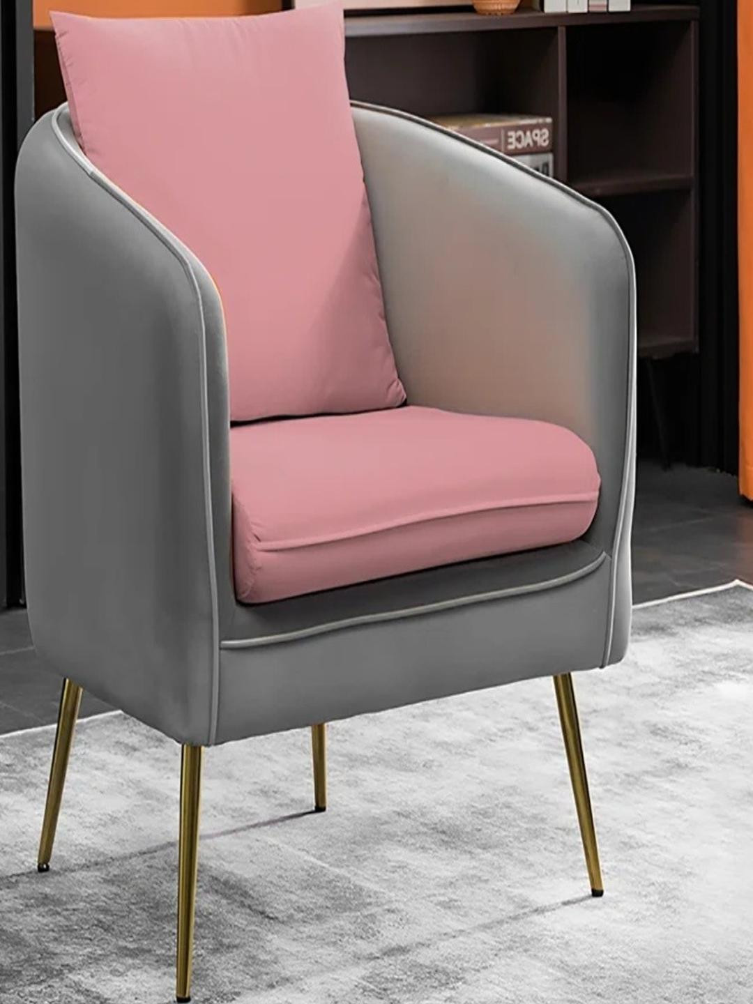 DOE BUCK Pink & Grey Wooden Lounge Chair