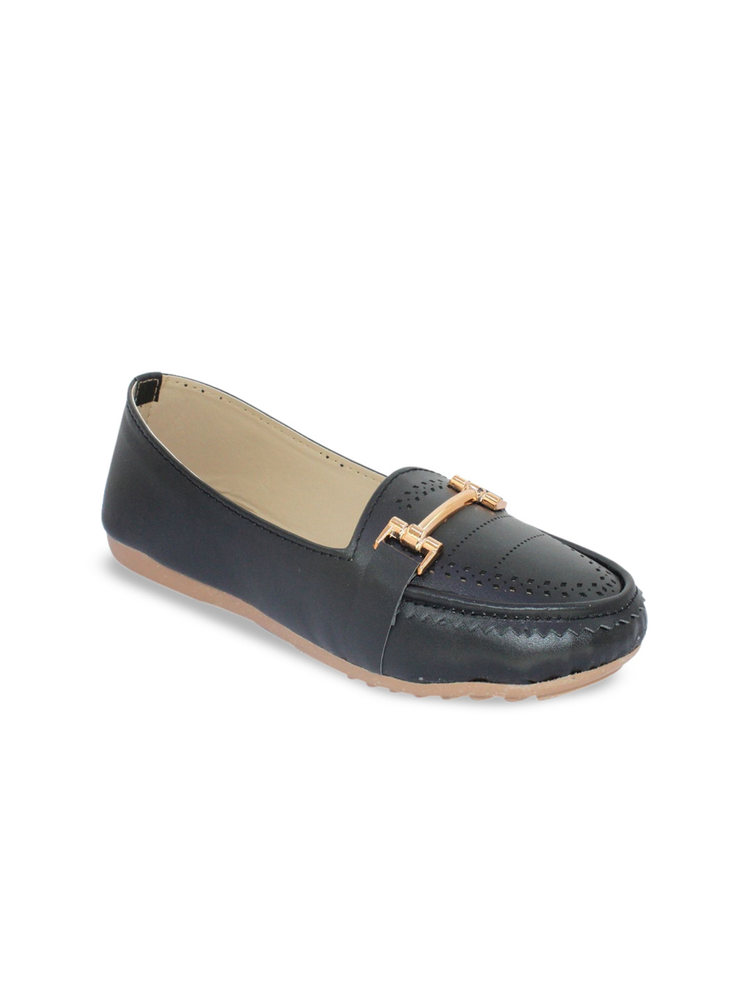 SKOLL Round Toe Buckles Slip On Ballerinas