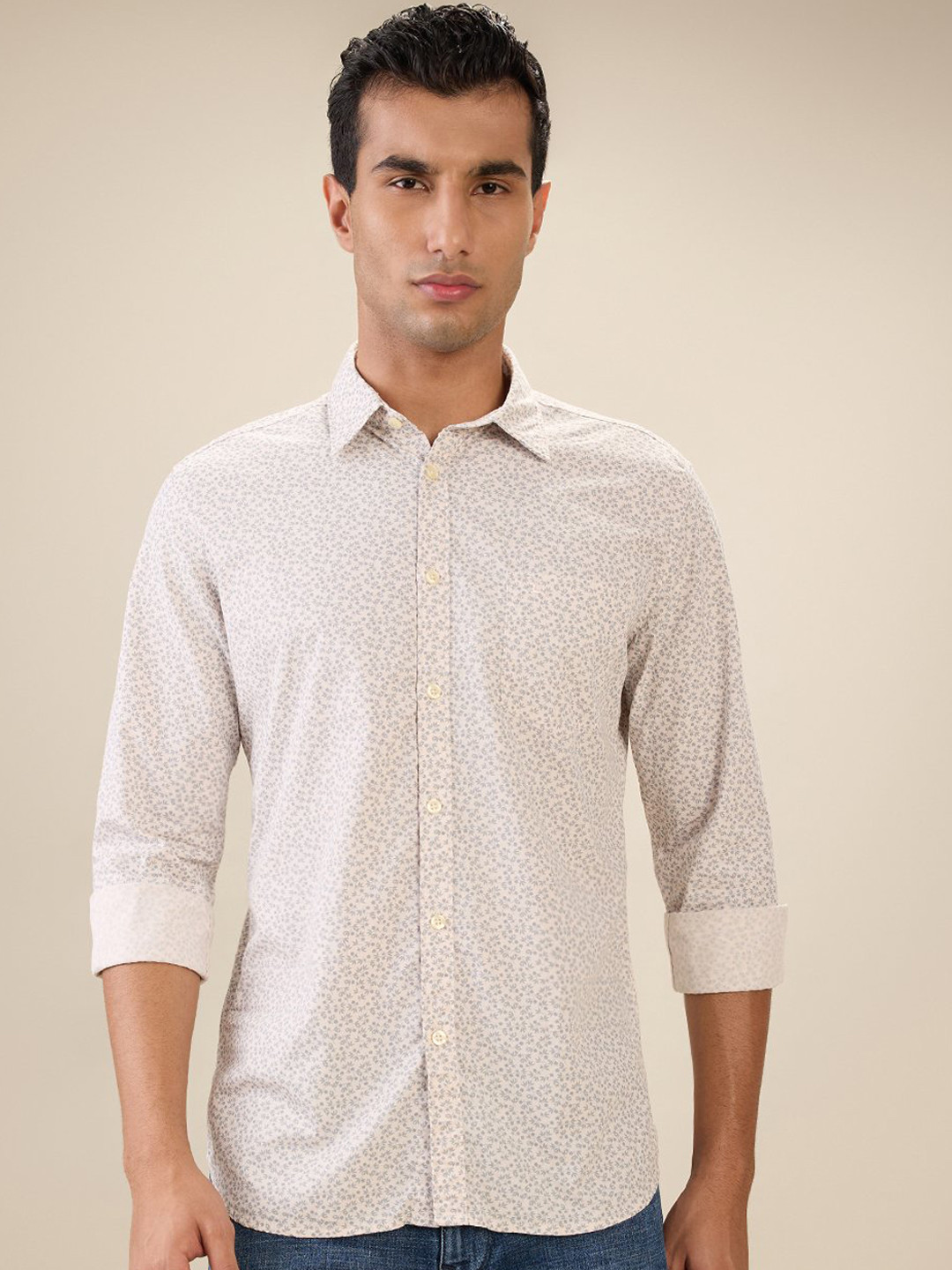 Parx Men Printed Cutway Collar Slim Fit Printed Casual Shirt