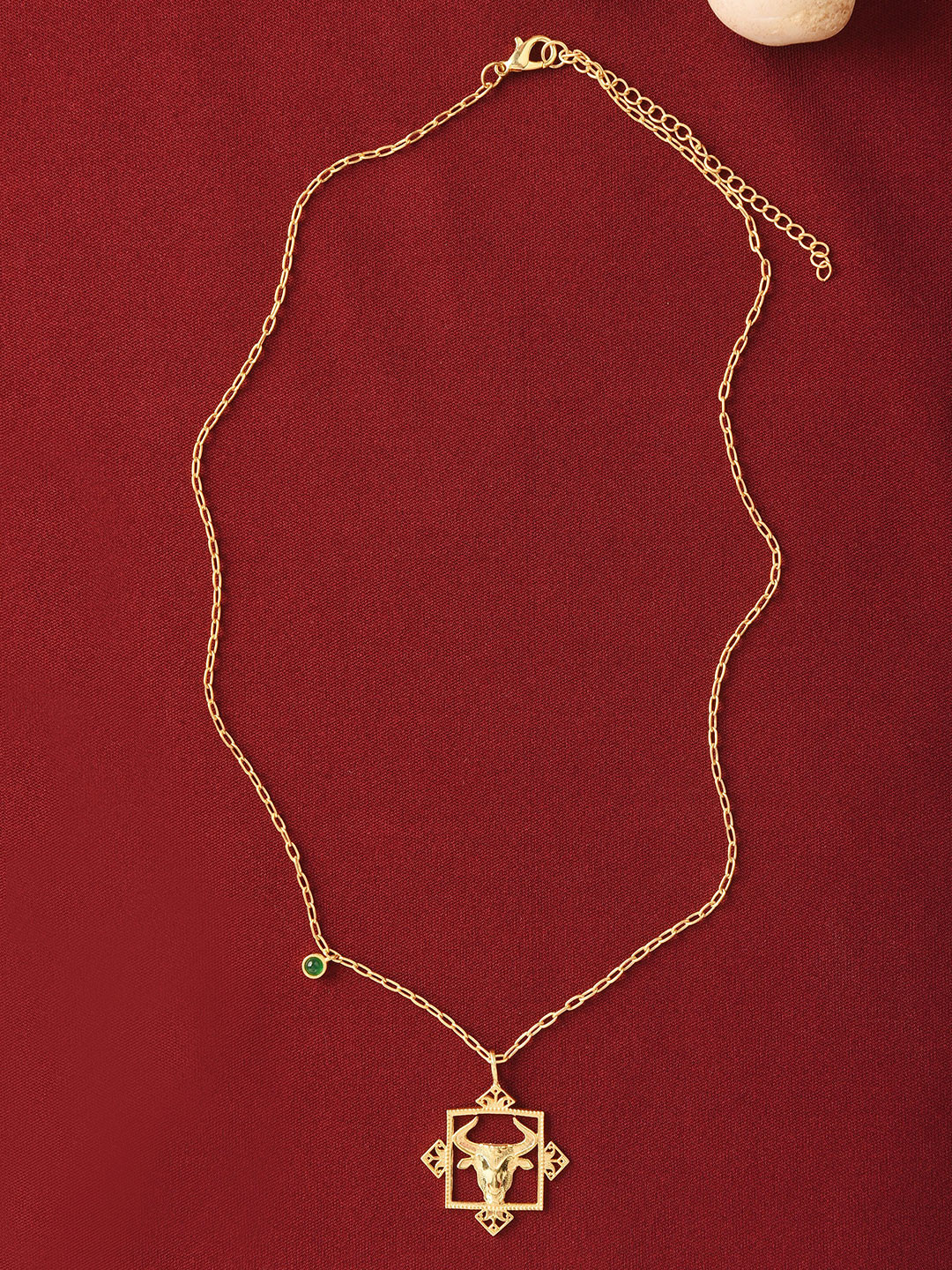 JAYPORE Gold-Plated Onyx Studded Necklace