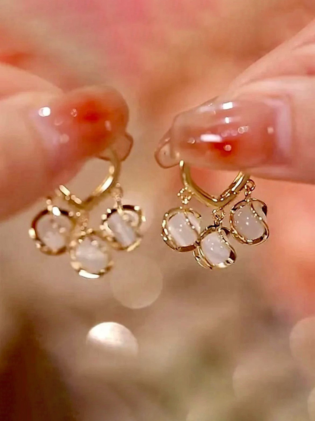 SKORPIO Artificial Beaded Spherical Shaped Hoop Earrings
