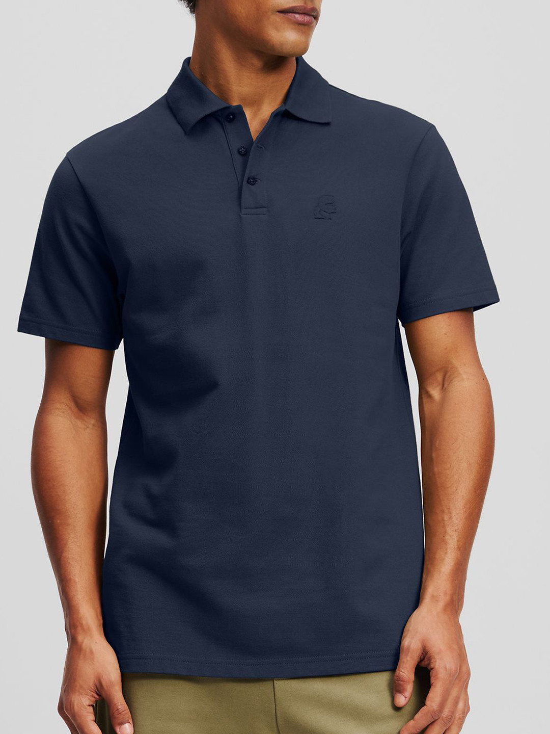 Karl Lagerfeld Organic Cotton Polo Collar Casual Shirt