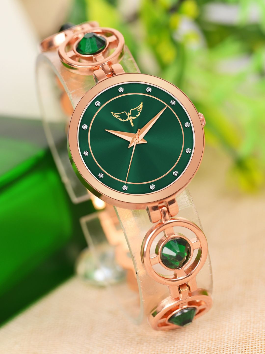 WHITE BIRD Women Brass Dial & Straps Analogue Watch H-5084 Rose Gold