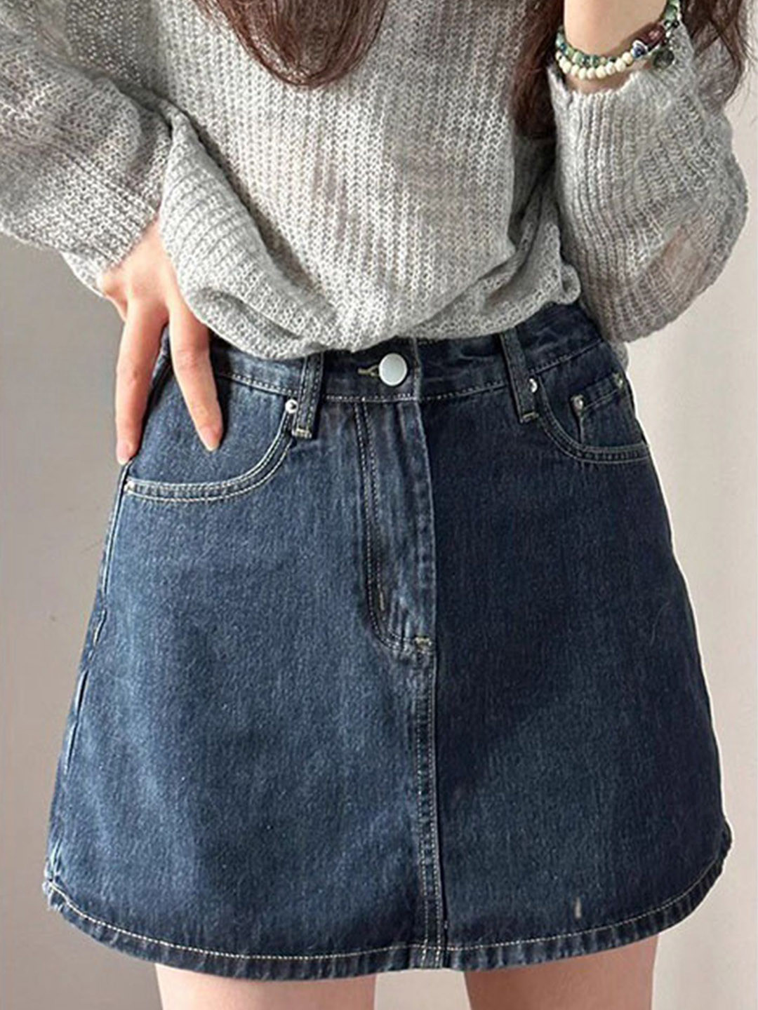 LULU & SKY Flared Denim Mini Skirts