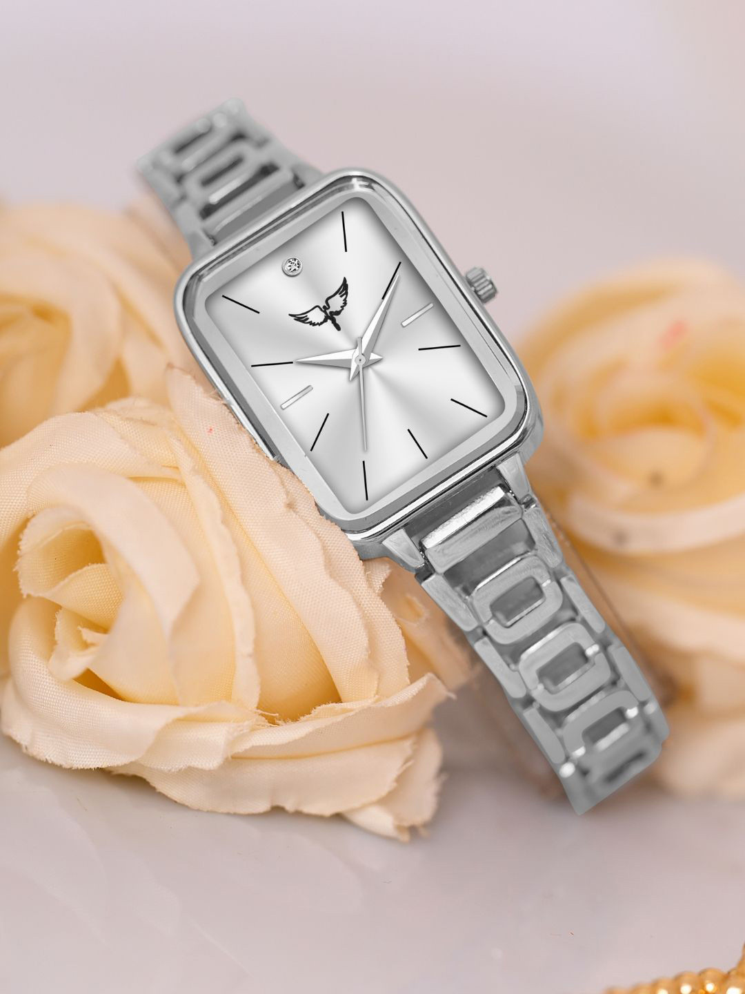 WHITE BIRD Women Square Dial & Bracelet Style Straps Analogue Watch H-5092 Silver