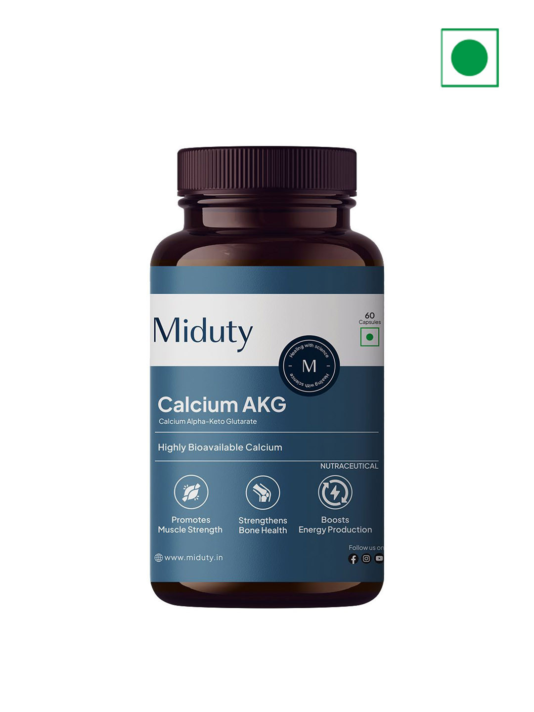 MIDUTY Calcium AKG Capsules - 60 Capsules