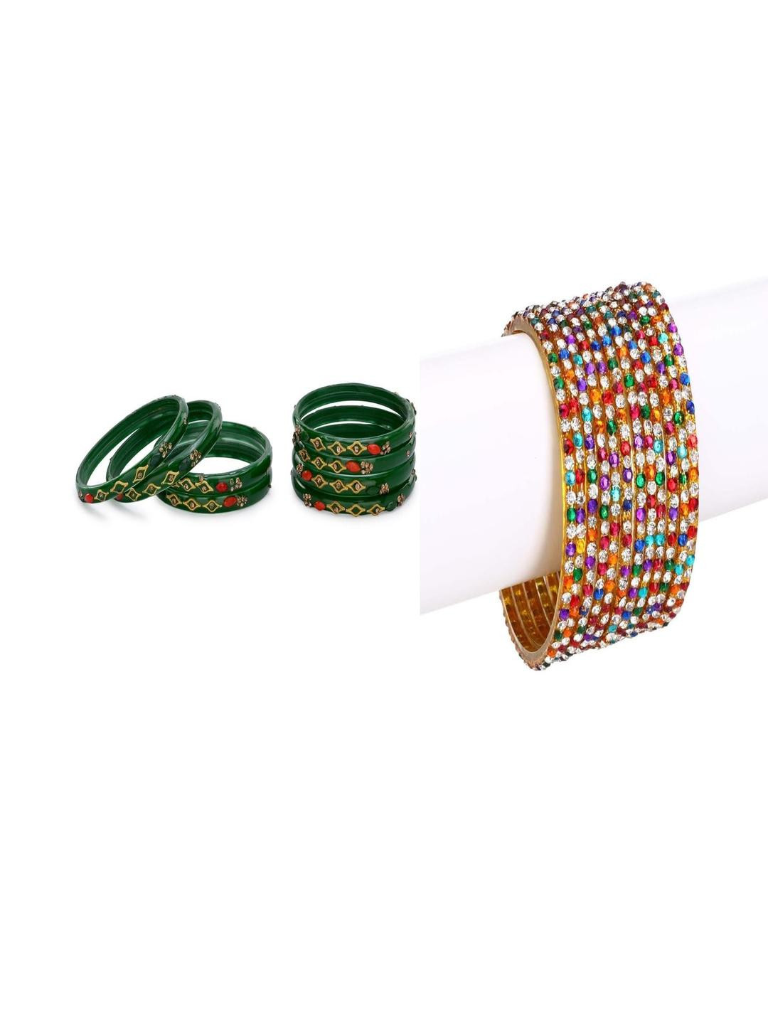 SOMIL Women Multi Pack Of 20 Handmade Traditional Glass Bangle Set
