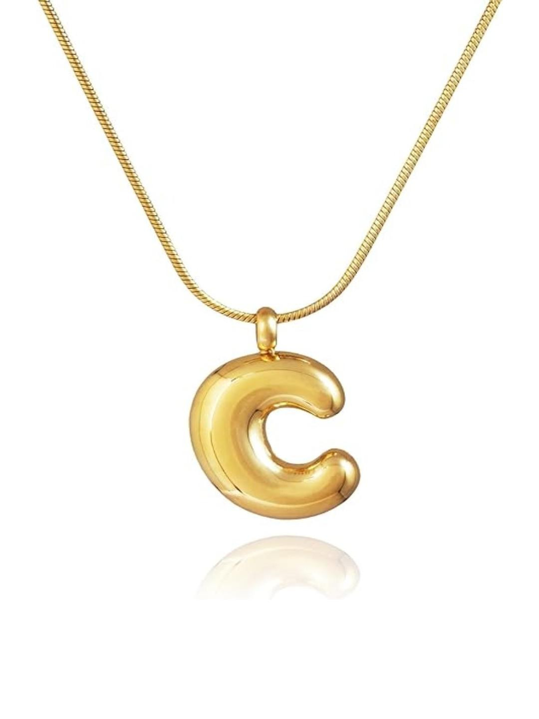 ARISTAL Jewellery Gold-Plated Bubble Letter C Pendant With Chain