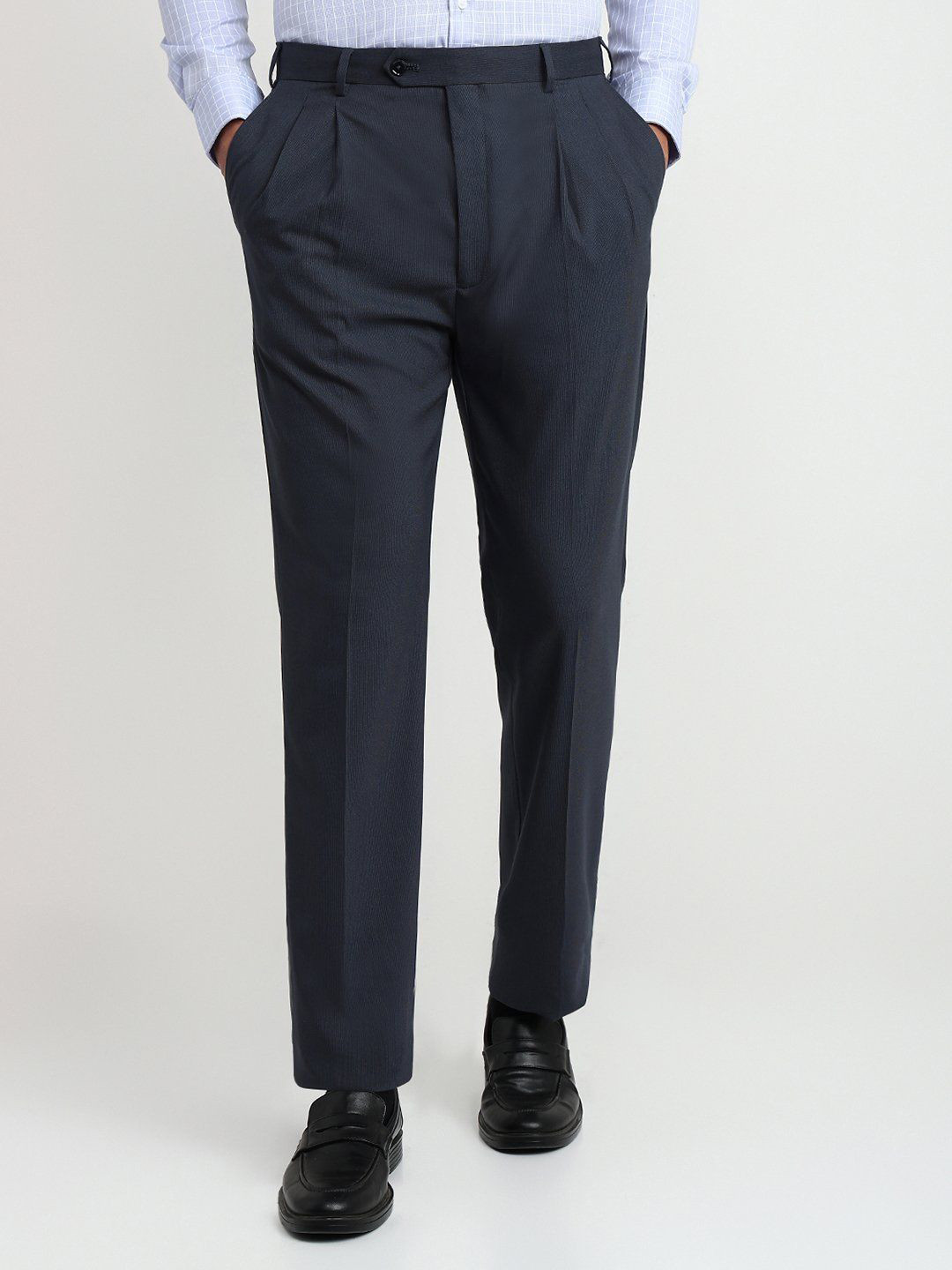 Raymond Men Classic-Fit Mid-Rise Formal Trousers