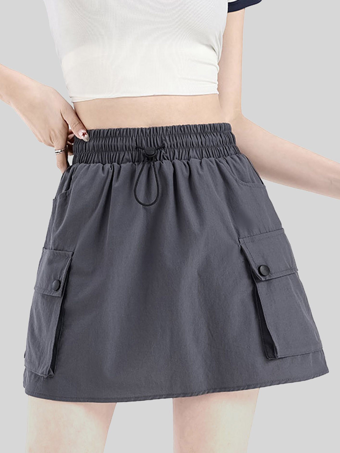 LULU & SKY Cargo Pockets A-Line Mini Skirt
