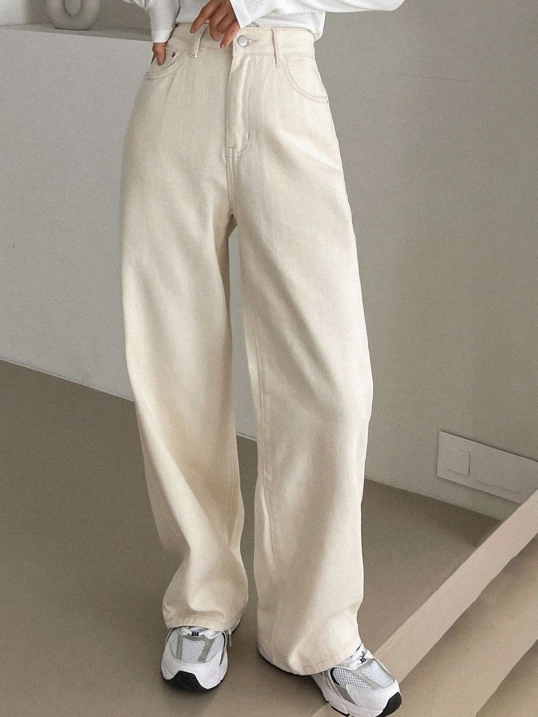NU CLOTHS Women Comfort Wide Leg High-Rise Stretchable Jeans