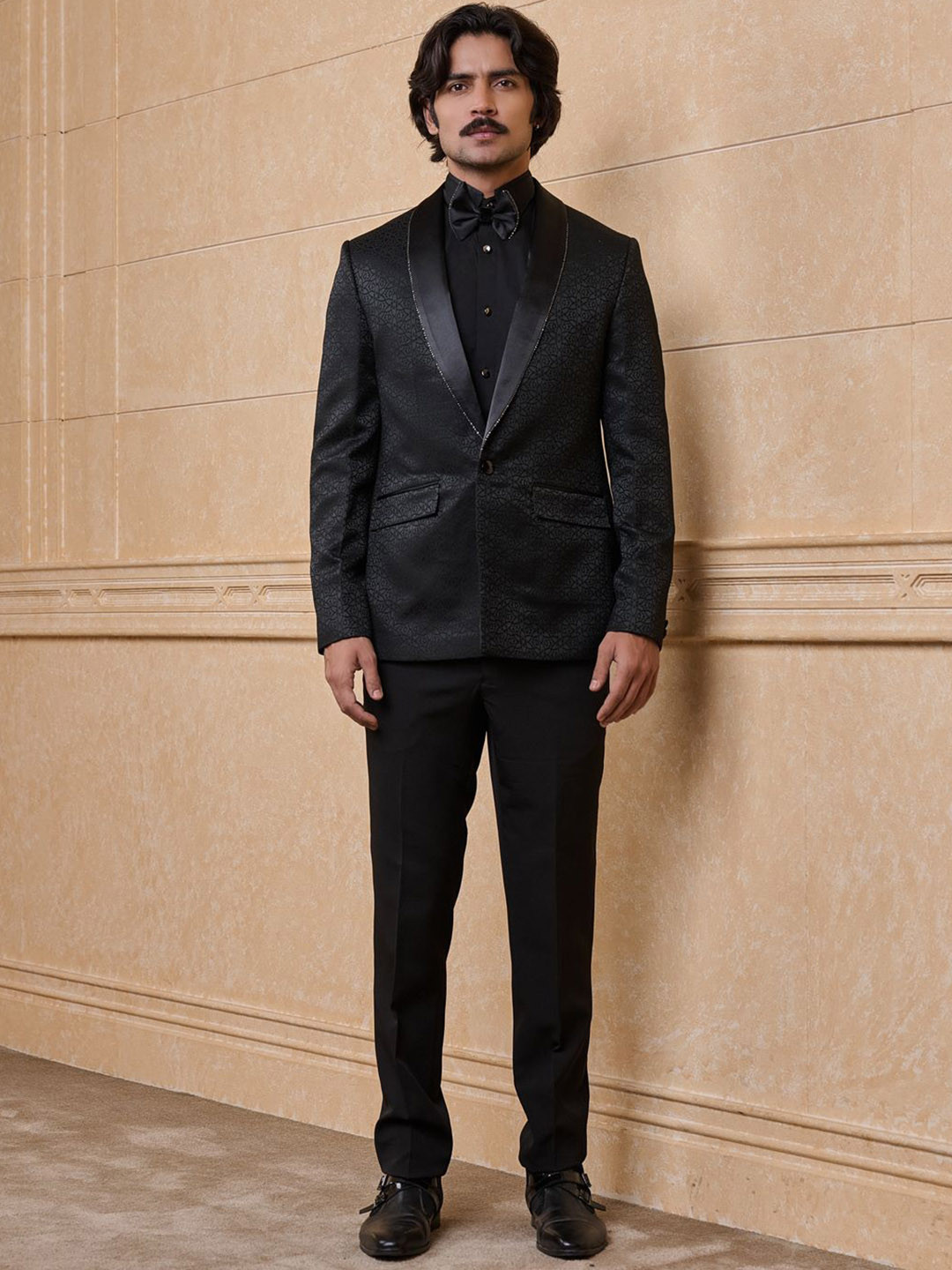 Tasva Jacquard 3-Pieces Suits With Shirt, Trousers And Jacket