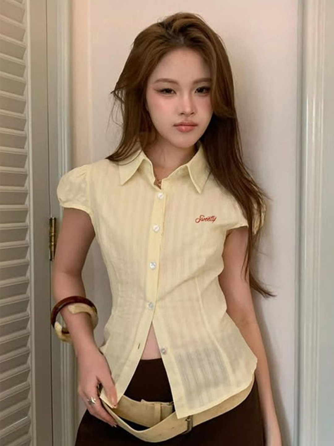 Sweetly Slim Fit Vertical Striped Casual Shirt