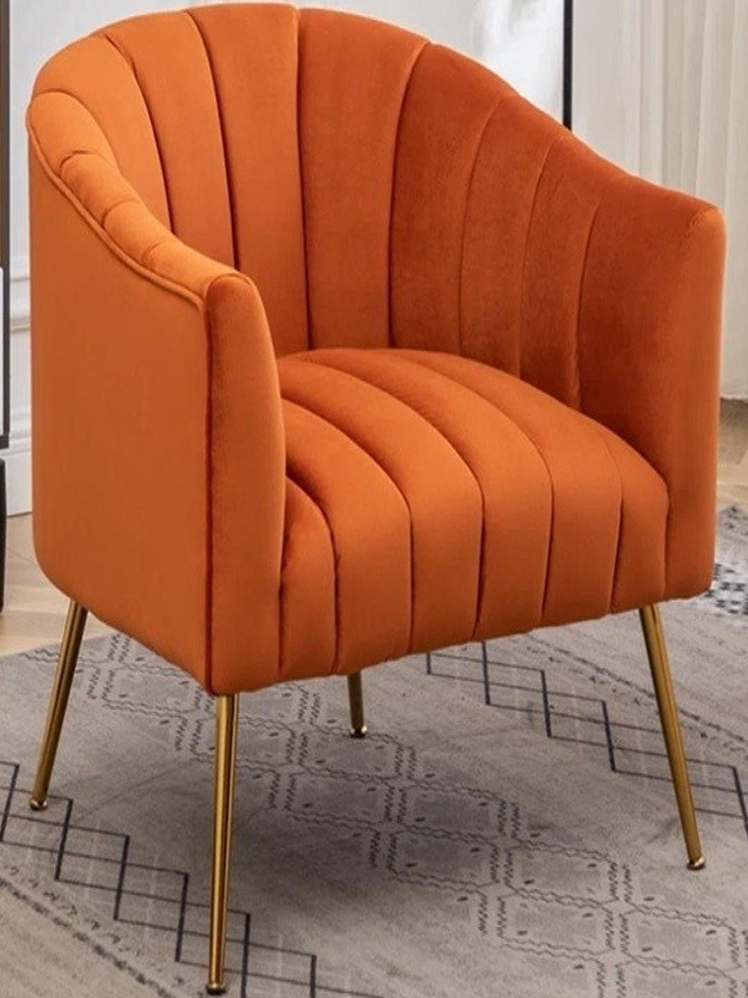 DOE BUCK Solid Orange Lounge Chair