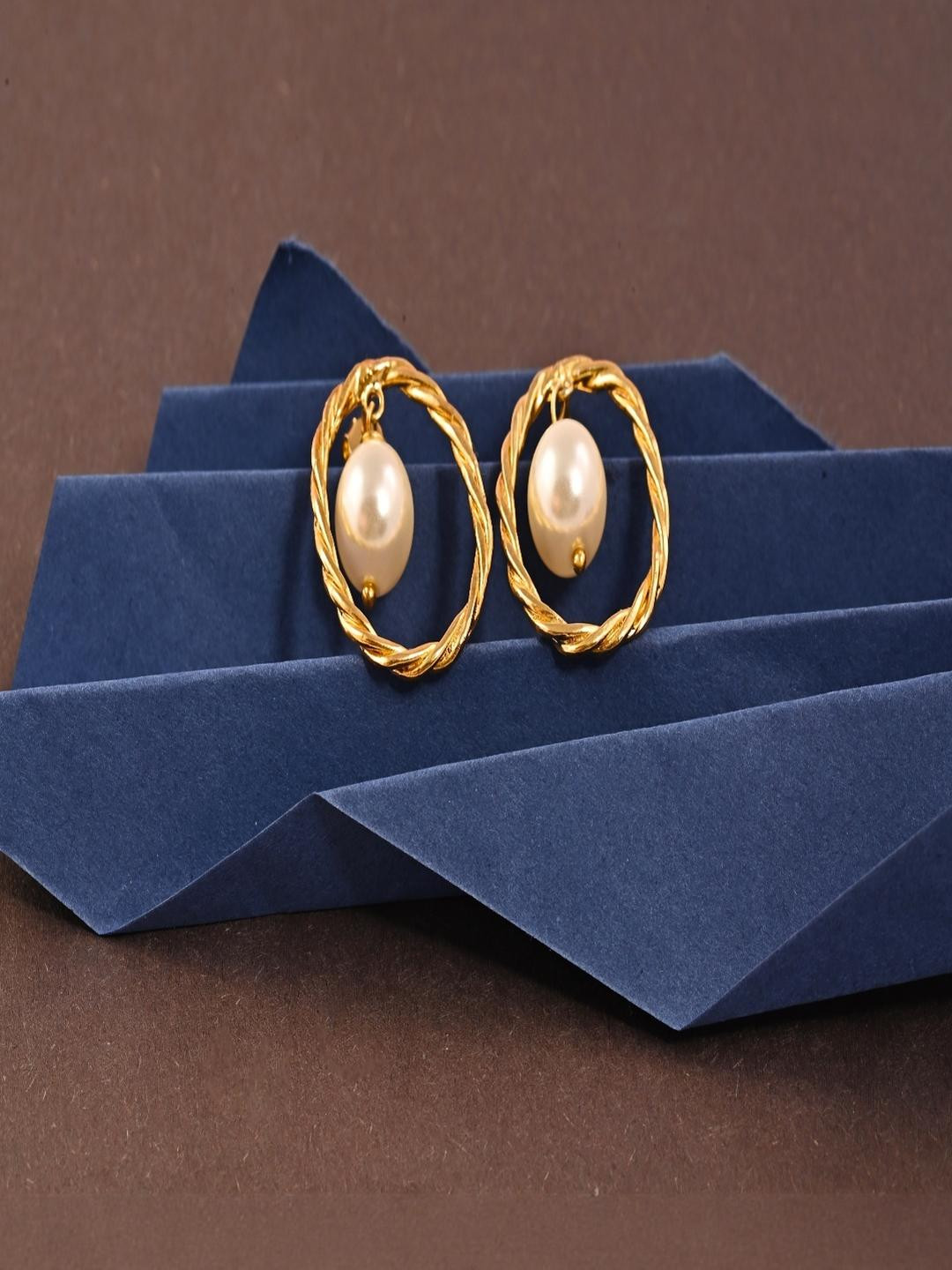Vinayak Jewellers 925 Sterling Silver The Luminous Pearl Orbit Earrings