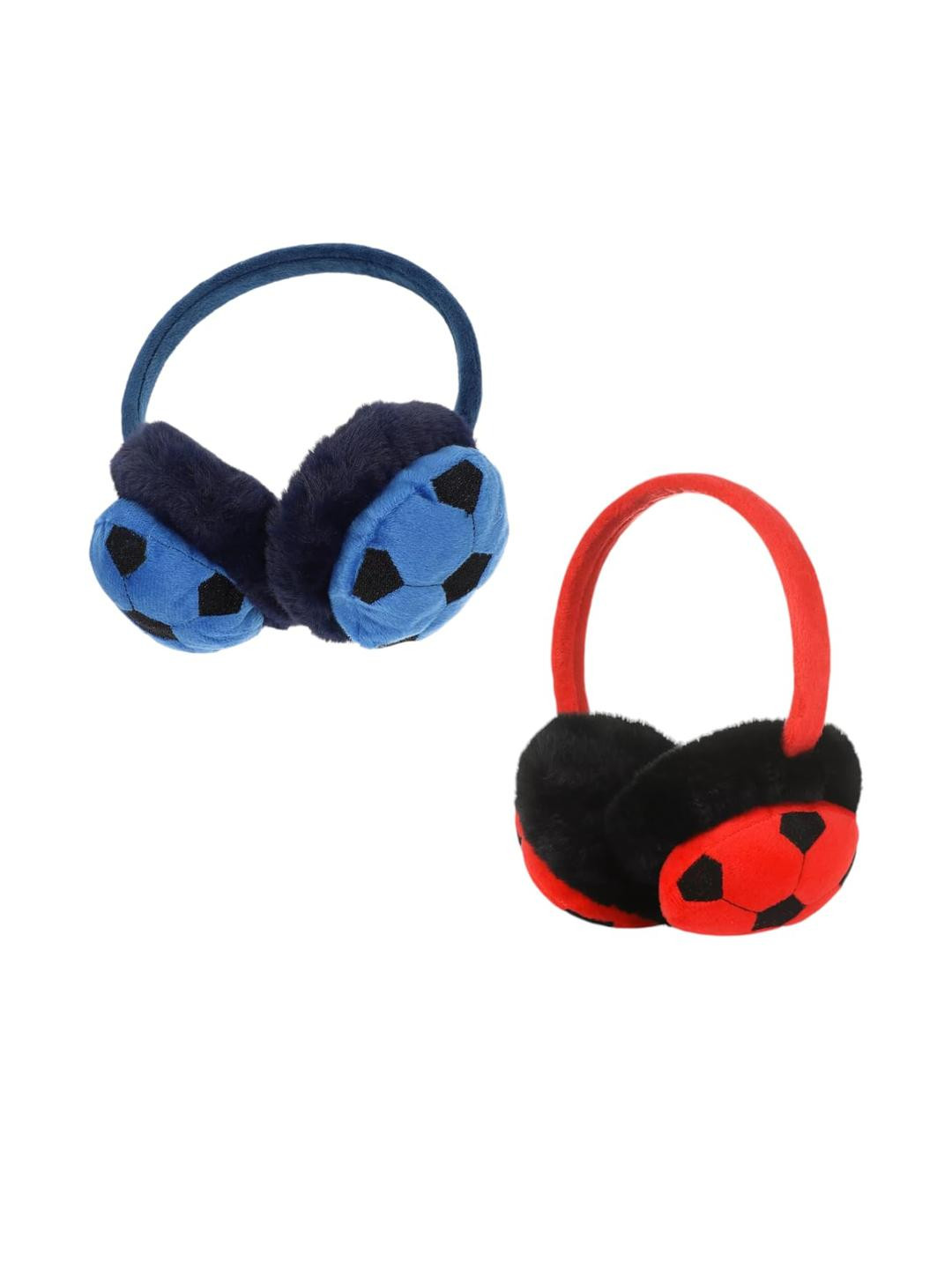 Trubliz Unisex Kids set of 2 black and red  Football Earmuffs