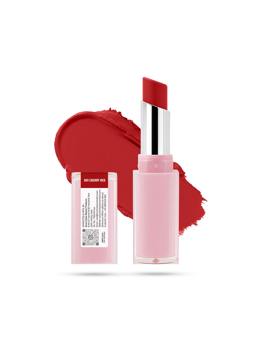 Seven Seas Non Transfer Matte Lipstick - 3.5 g - Cherry Red 601