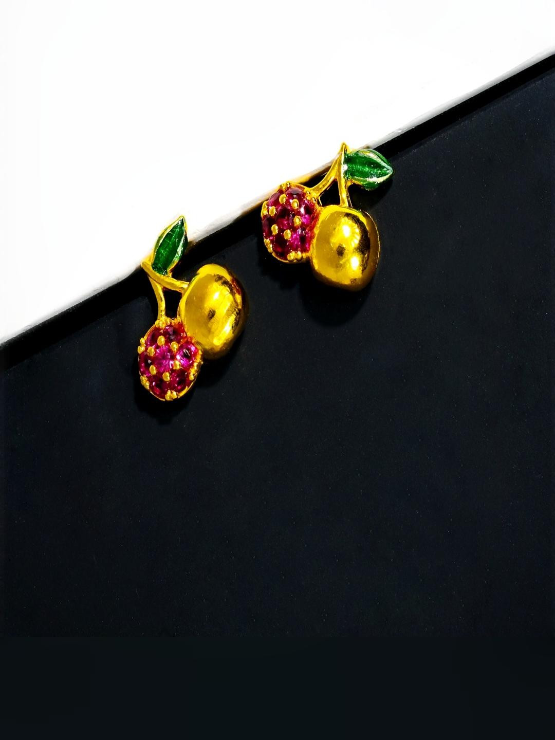 Vinayak Jewellers 925 Sterling Silver The Pink Cherry Bloom Silver Stud Earrings
