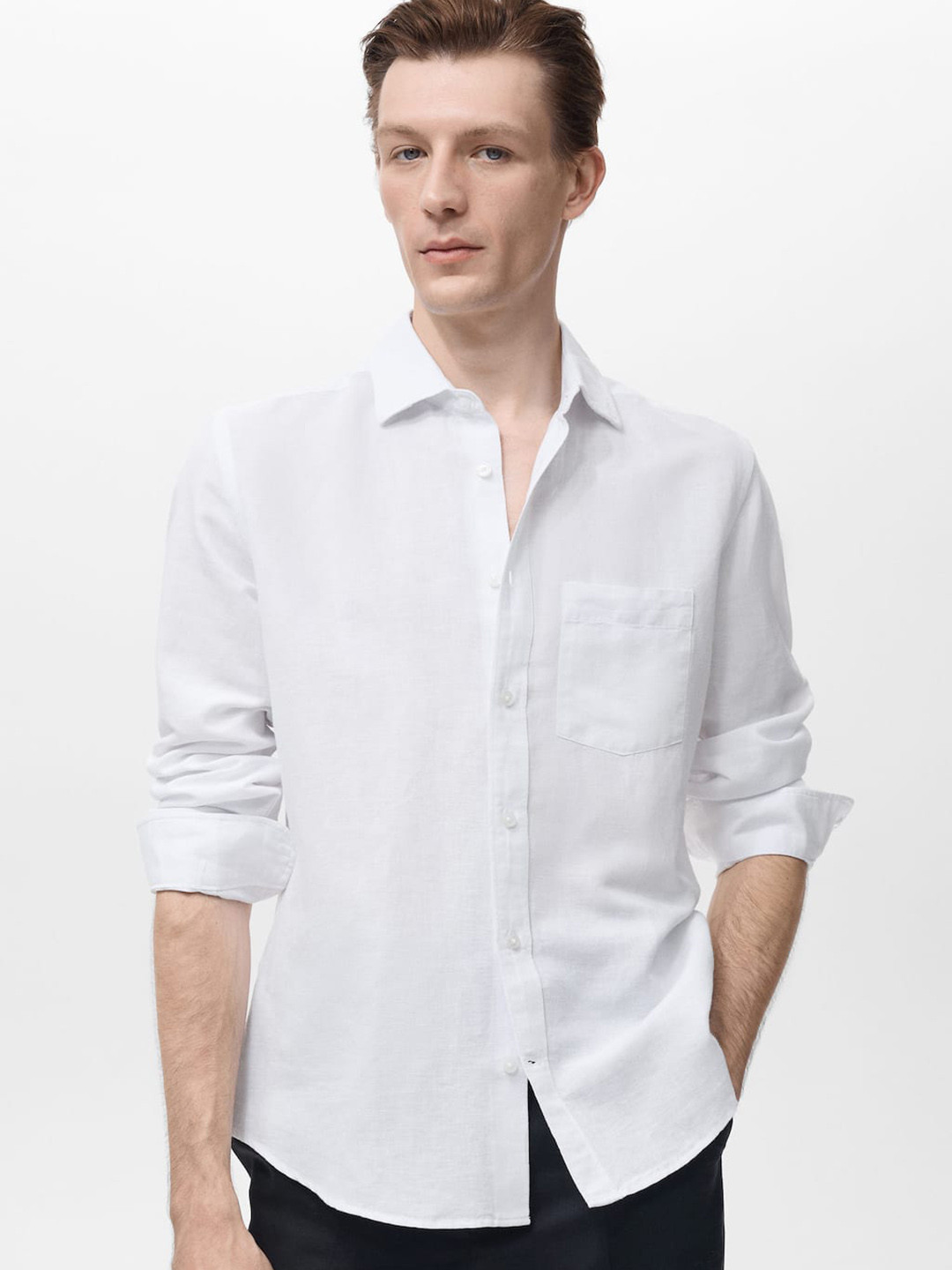 MANGO MAN Chest Pocket Detail Casual Shirt