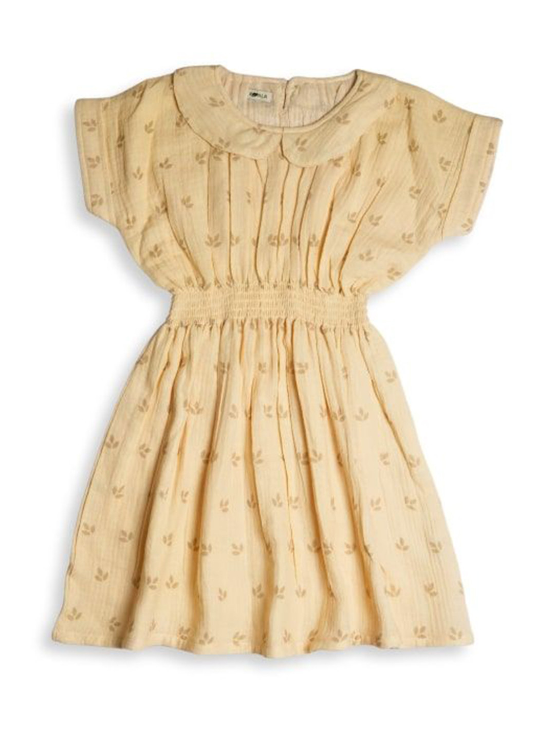 Koala Kidz Girls Peter Pan Collar Pure Cotton Fit-Flare Dress