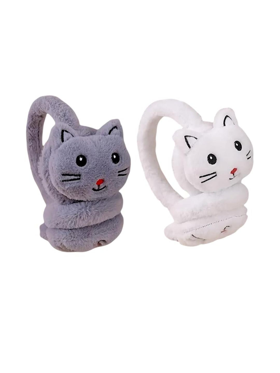 Trubliz Unisex Kids Set Of 2 Grey And White Chill Wrap Ear Muffs