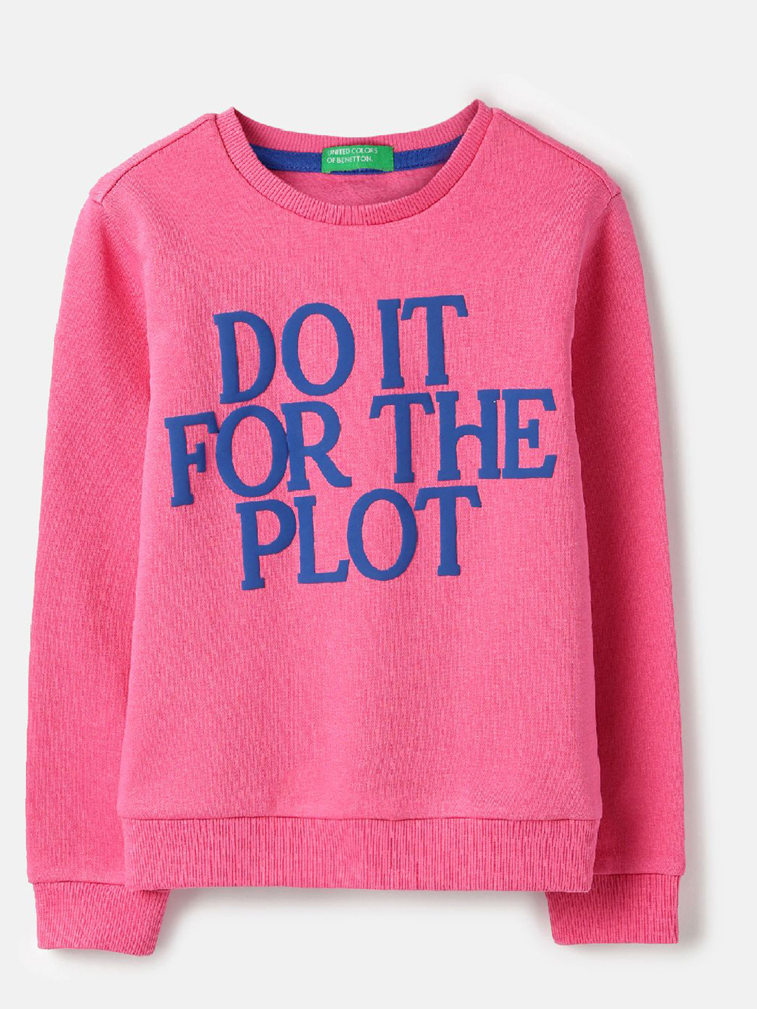 United Colors of Benetton Girls Alphanumeric Printed Sweatshirt