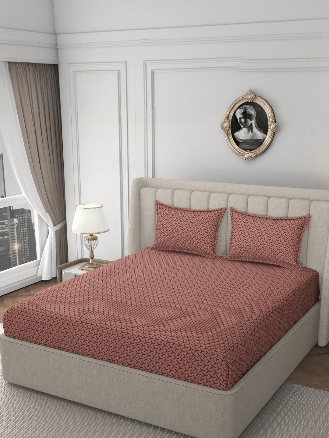 HIDECOR Brown 210 TC Microfiber Superfine King Bedsheets