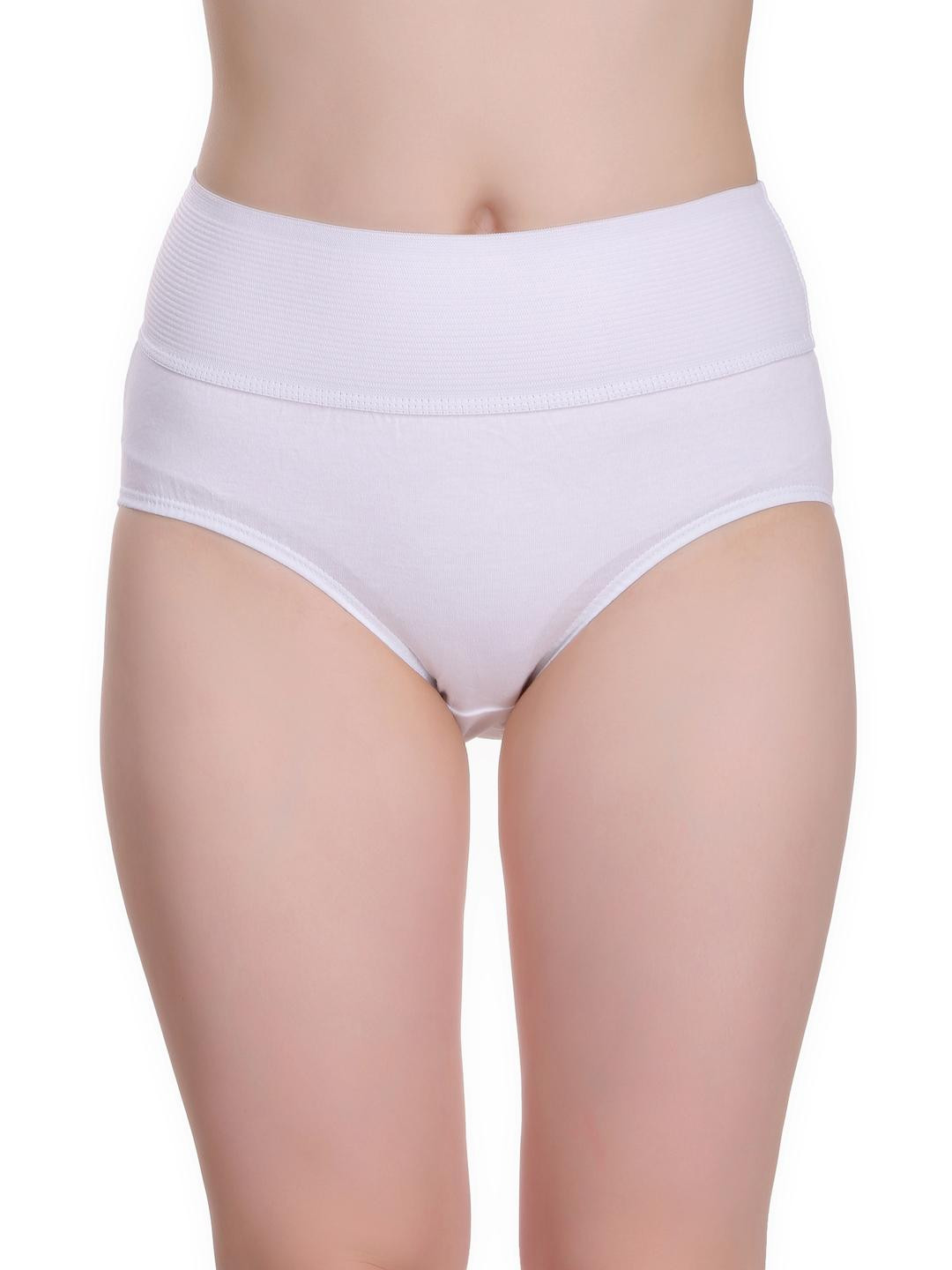 Selfcare Women White Solid High-Rise Cotton Hipster Panty