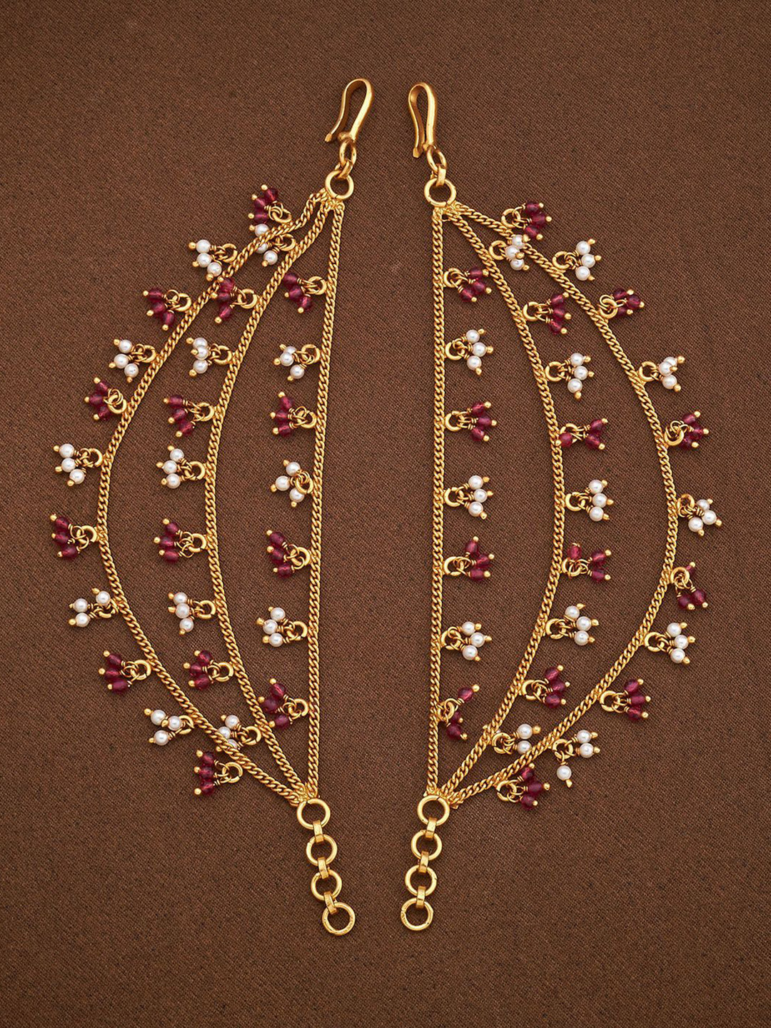 Kushal's Fashion Jewellery Embellished Bridal  92.5 Pure Temple Kanakti Drop Earrings