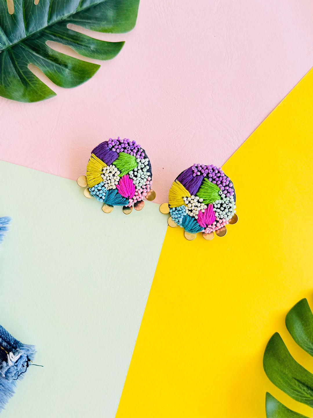 Moh Lifestyle Artificial Beaded Circular Studs