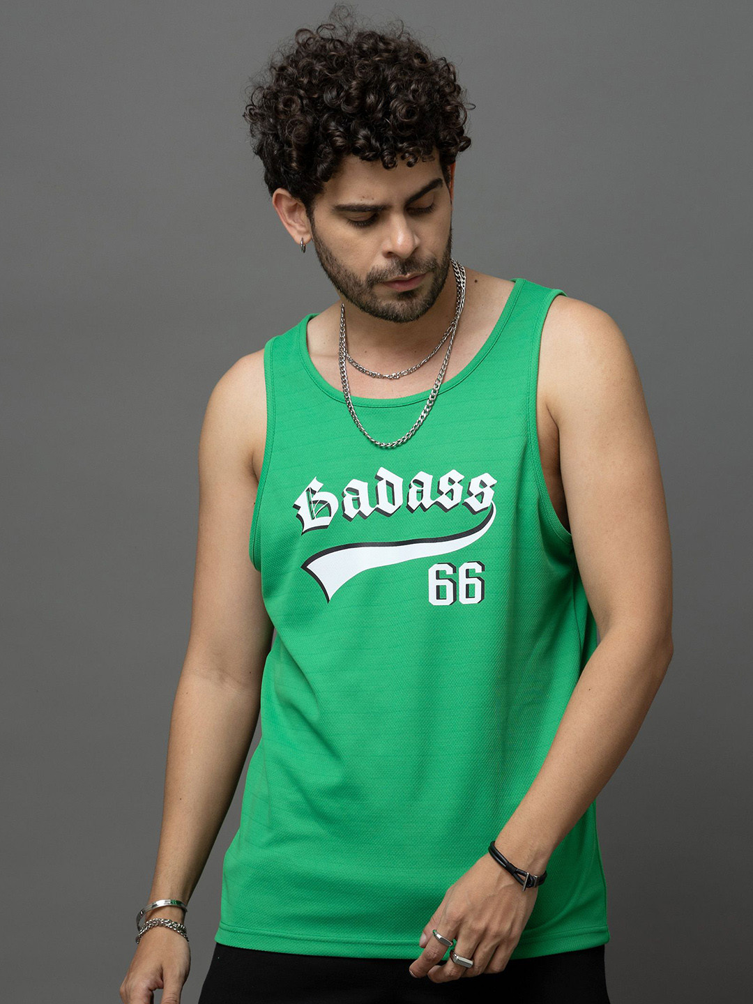 GO DEVIL Badass 66 Printed Round Neck Gym Innerwear Vest GD-M-COORD-0056-1