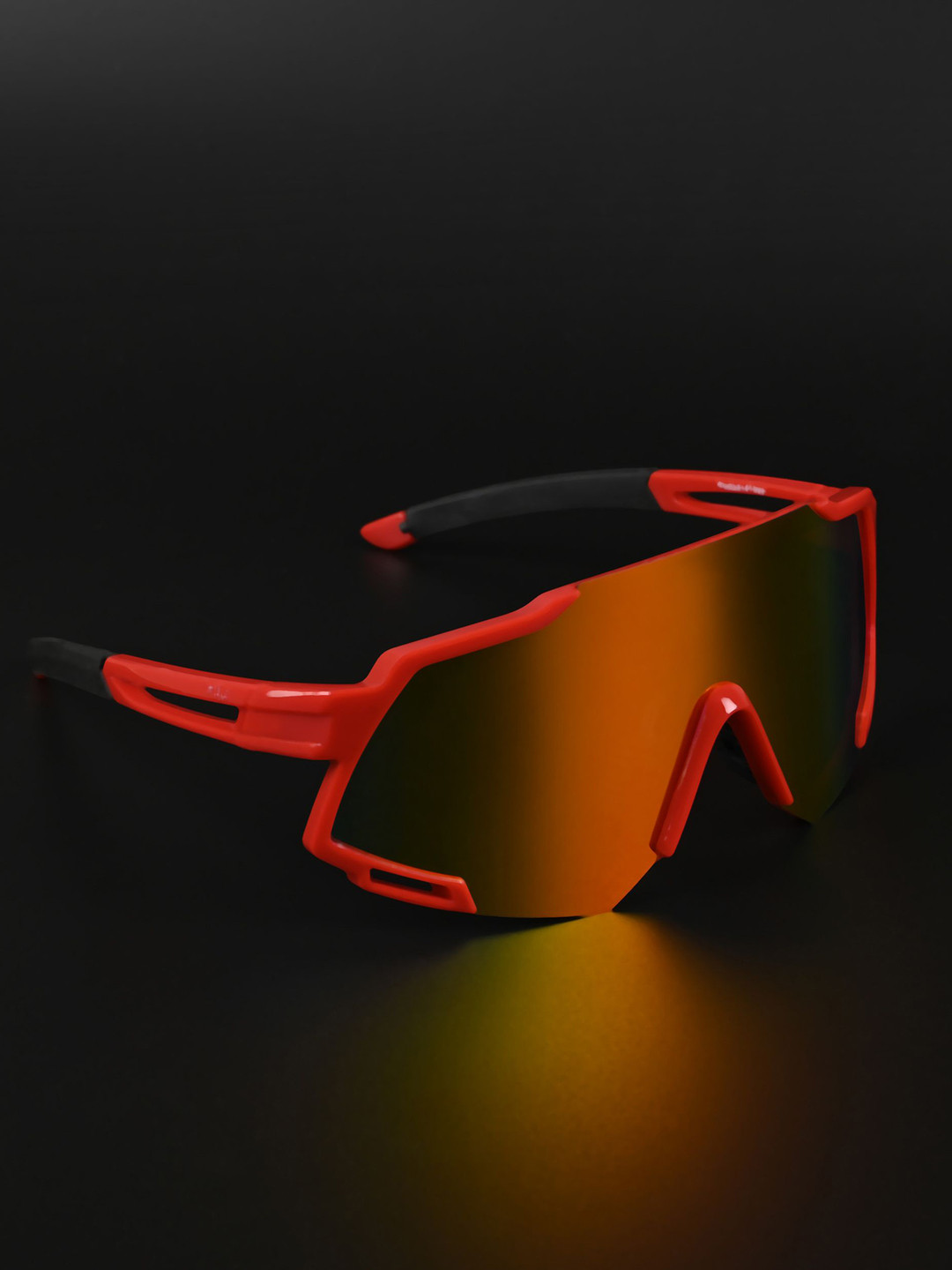 Irayz Unisex Red Lens & Red Sports Sunglasses with UV Protected Lens Irz_Bull Red