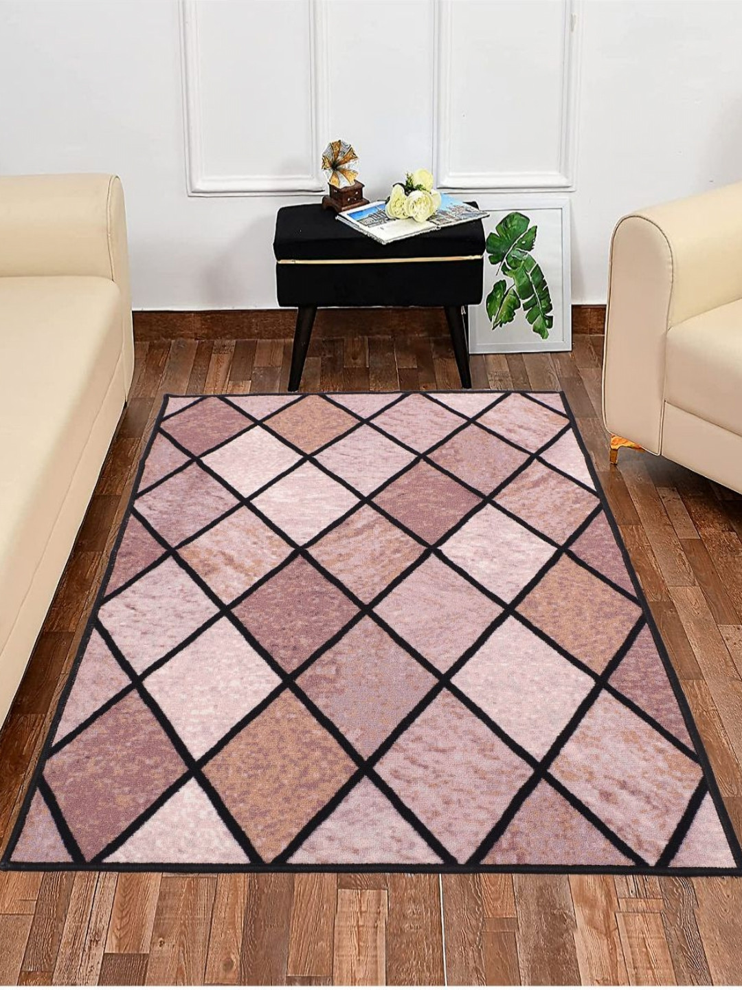 MODEFE Geometric Print Anti-Skid Nylon Light Carpet
