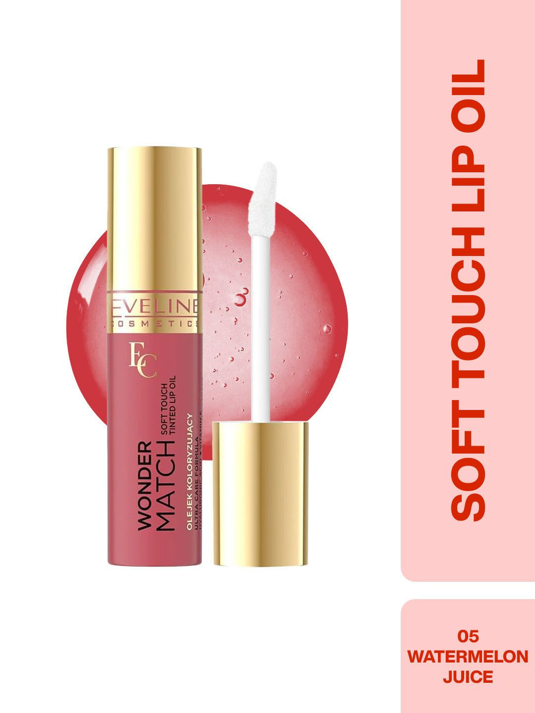 Eveline Cosmetics Wonder Match Soft Touch Lip Oil - 5 ml - Watermelon Juice 05