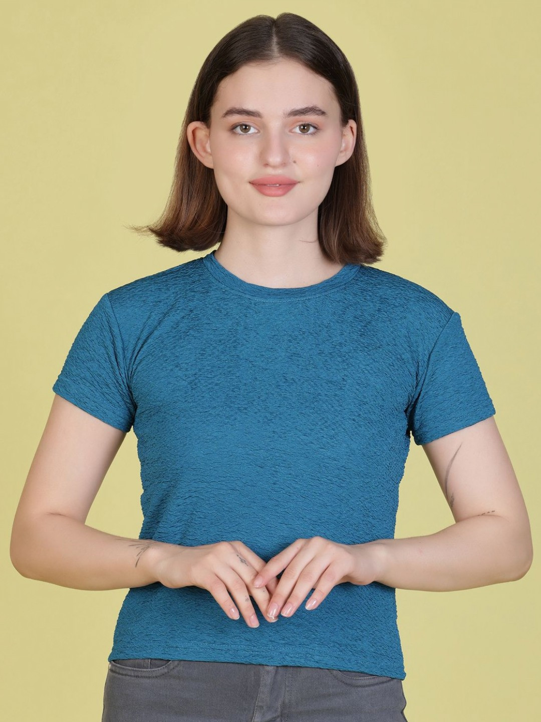 V-Mart Drop-Shoulder Sleeves Cotton T-shirt