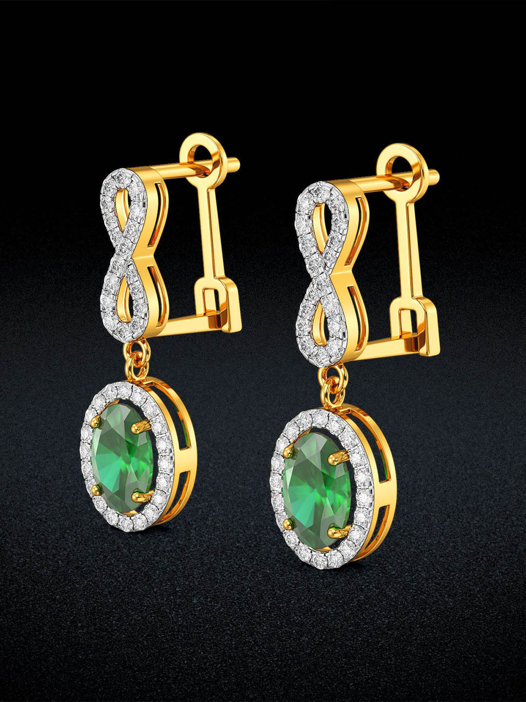Joyalukkas Eternal Emerald Allure Diamond Earrings