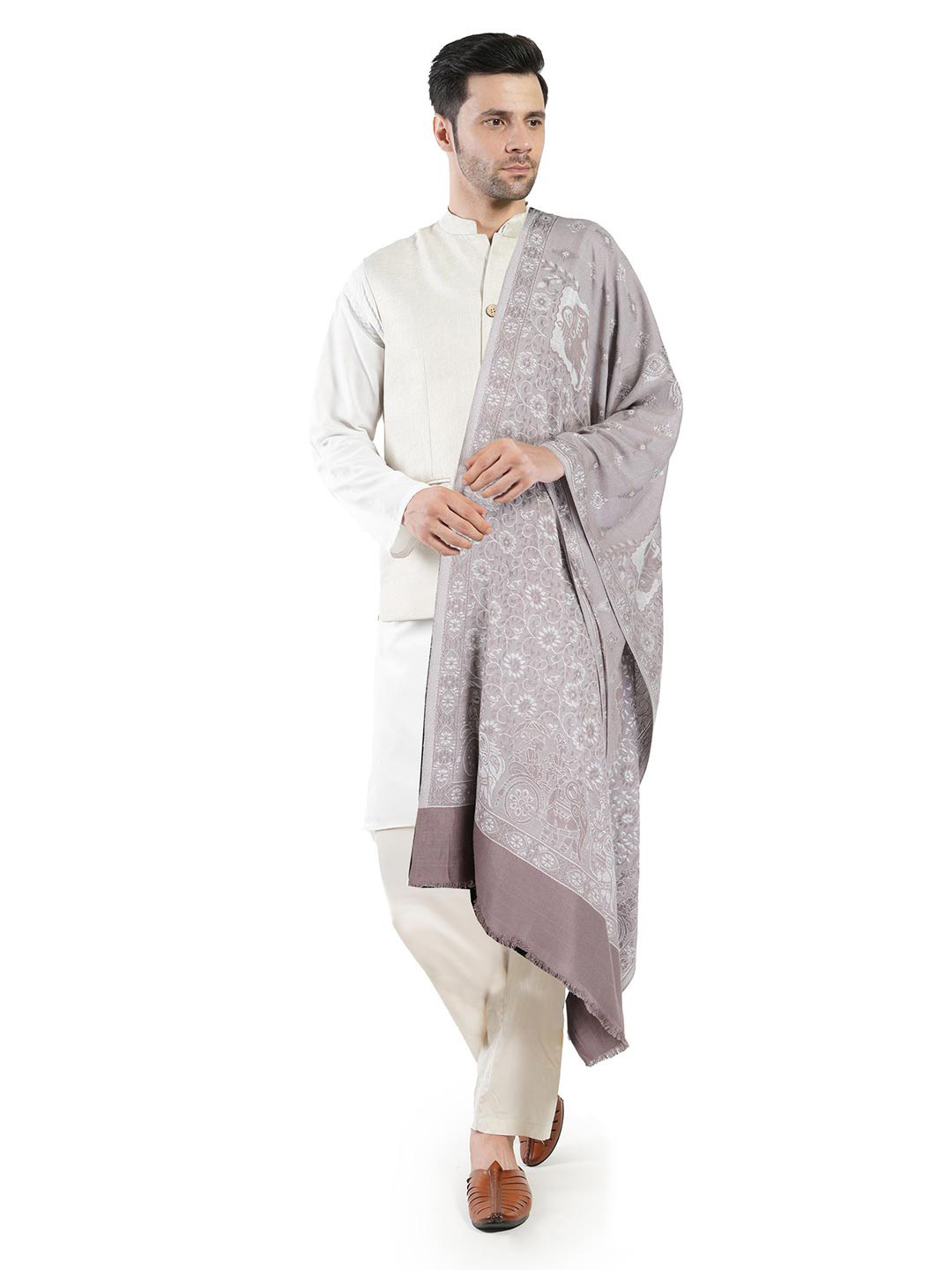 Manra Men Ethnic Motifs Printed Silk Stole